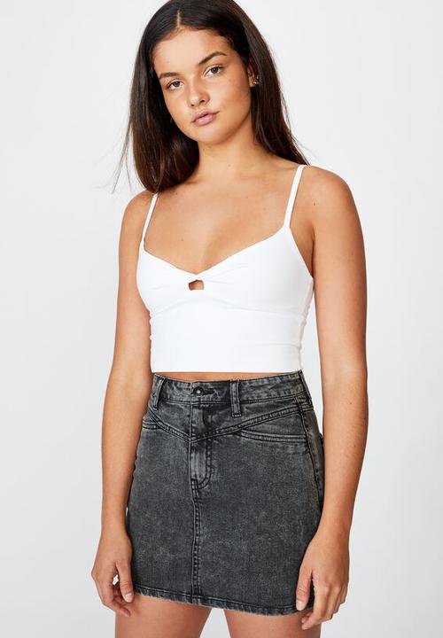 Factorie - Panelled denim skirt - acid black
