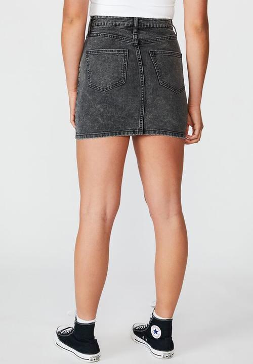 Factorie - Panelled denim skirt - acid black