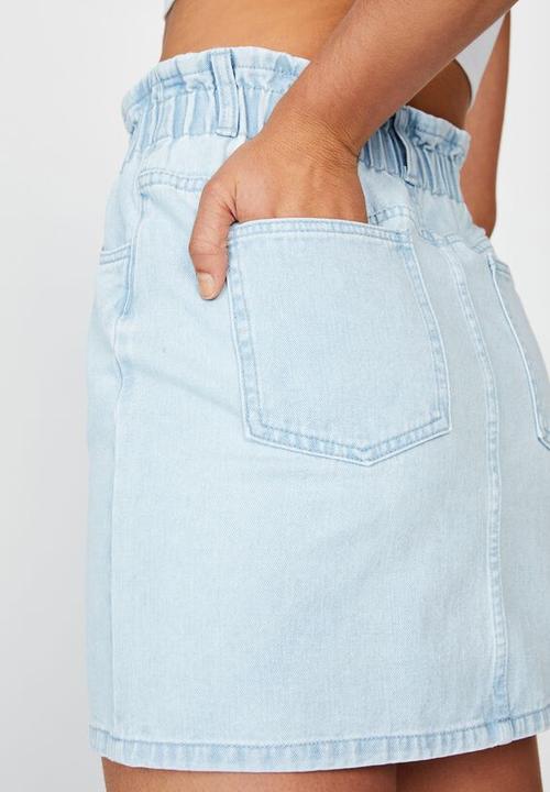 Factorie - Paperbag skirt - bleach blue