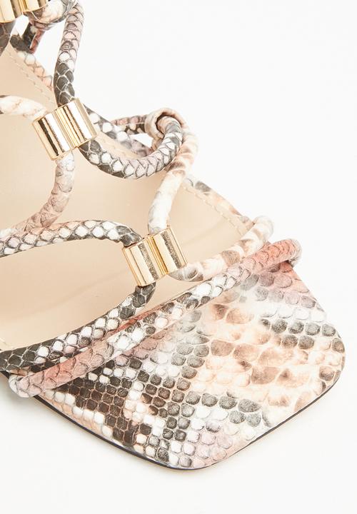 Public Desire - Arabella block heel - brown & pink