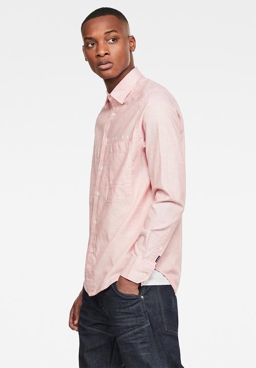 G-STAR - Dowl straight long sleeve shirt - pink 