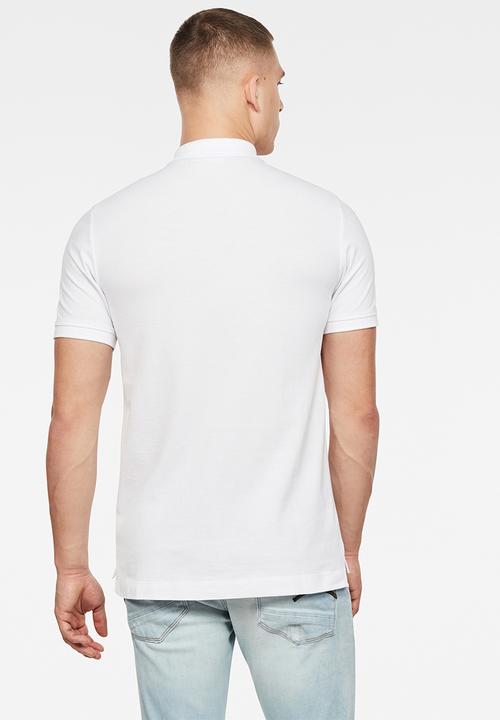 G-STAR - Cut & sewn GR slim fit polo - white