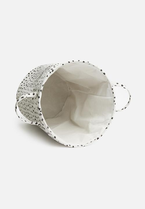 Bathroom Solutions - Dot laundry basket - black & white