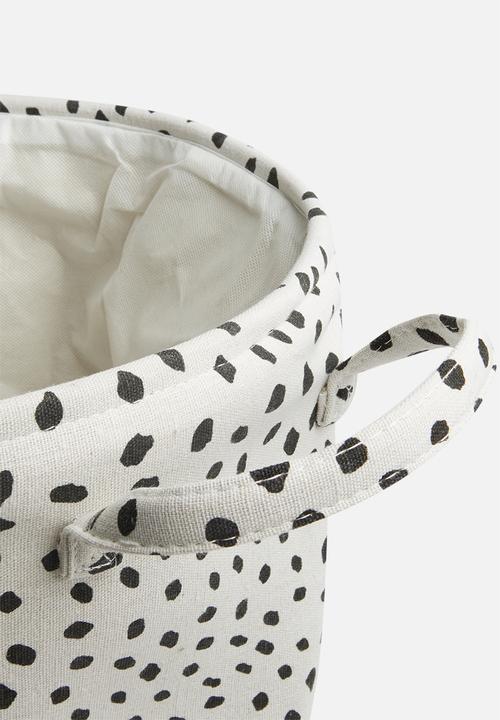 Bathroom Solutions - Dot laundry basket - black & white