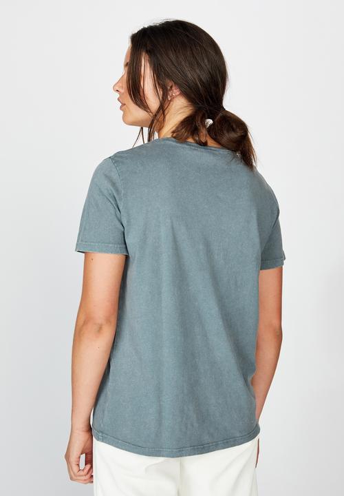Factorie - Relaxed graphic T-shirt dragon motorcycle - washed grey 