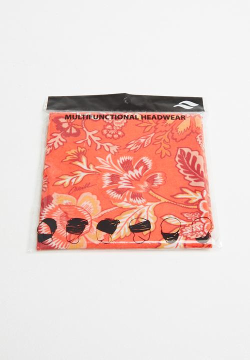 O'Neill - Rust floral tubular face masks - rust