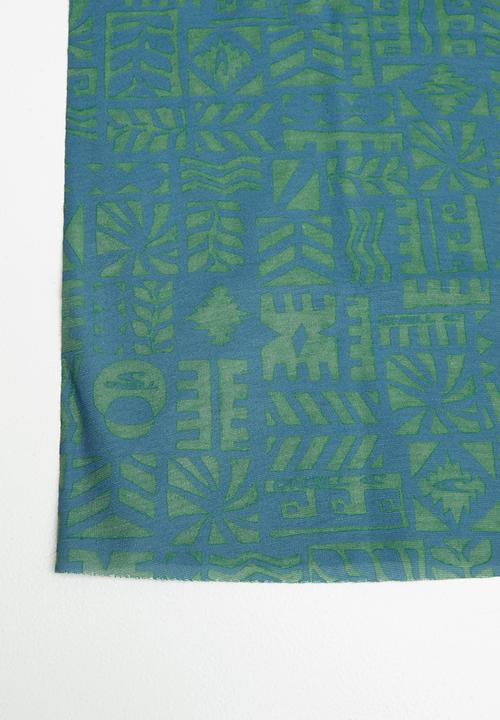 O'Neill - Natural geo tubular face masks - teal & yellow