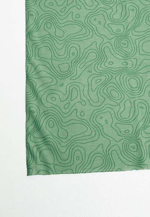 Fox - Topo sage tubular face masks - grey &/green