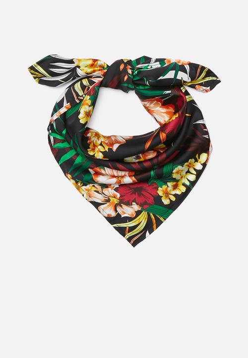 Superbalist - Spring floral print neckerchief - black