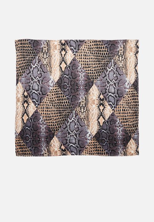 Superbalist - Snakeskin neckerchief - grey & beige