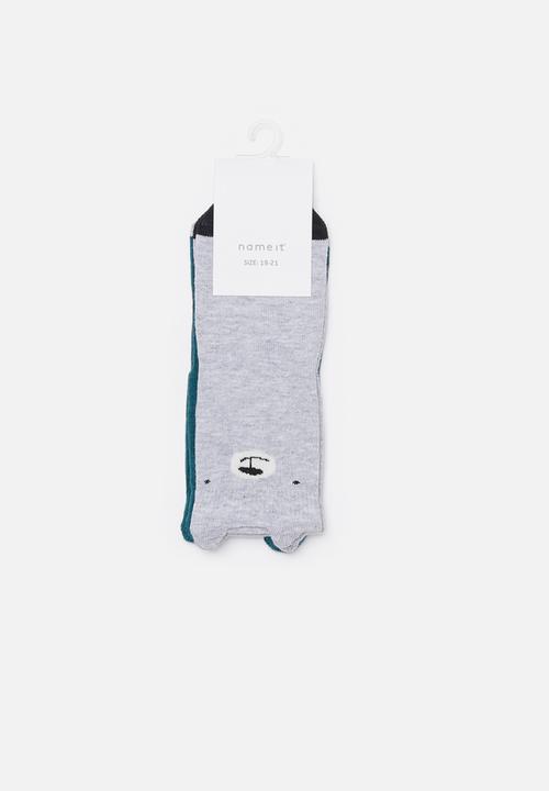 Name It - Boys sanny 2 pack socks - grey & teal