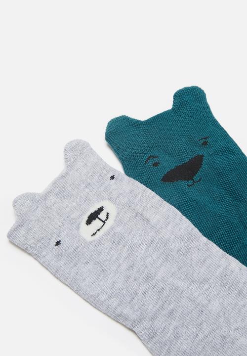 Name It - Boys sanny 2 pack socks - grey & teal
