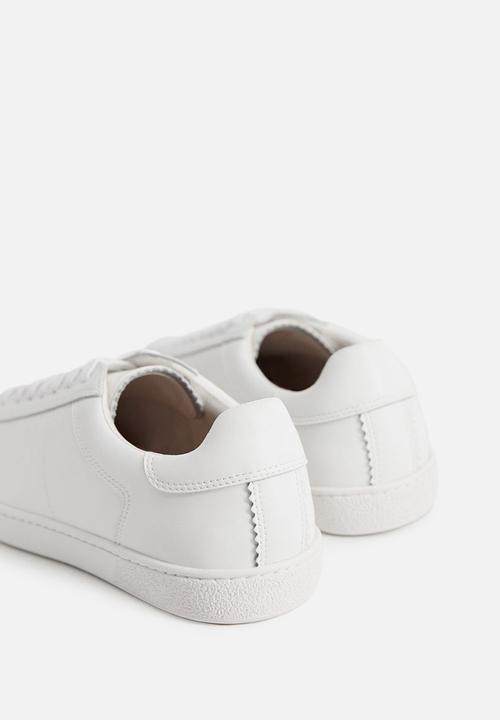 MANGO - Leather sports sneaker - white