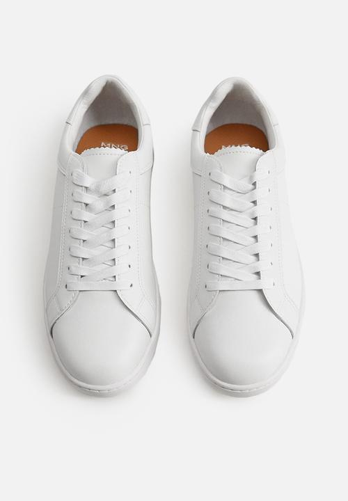 MANGO - Leather sports sneaker - white