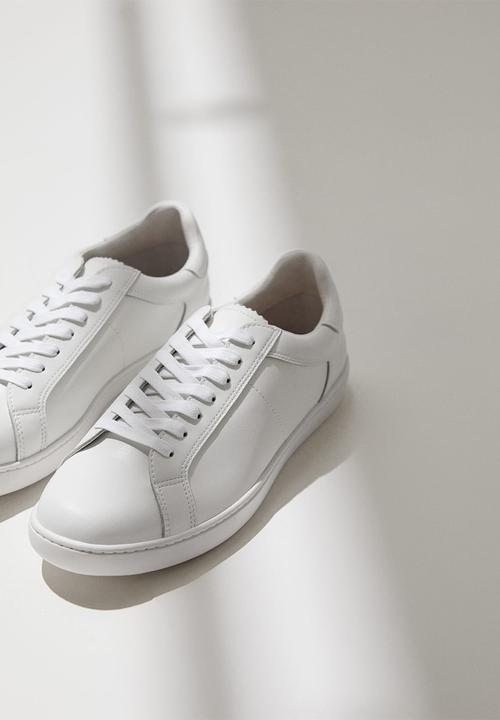 MANGO - Leather sports sneaker - white