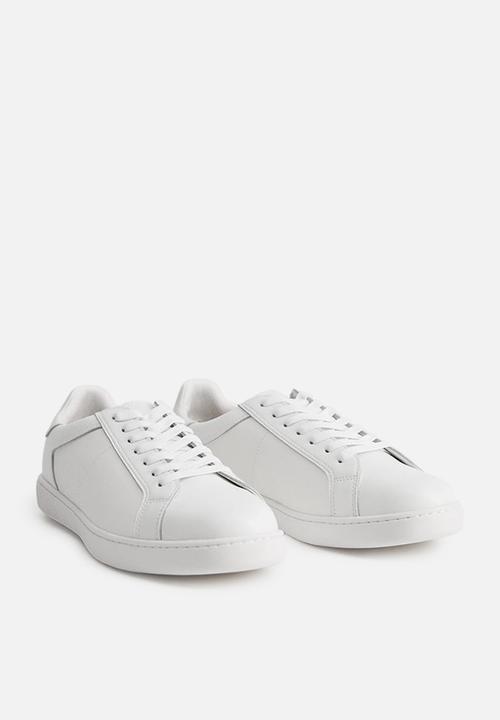 MANGO - Leather sports sneaker - white