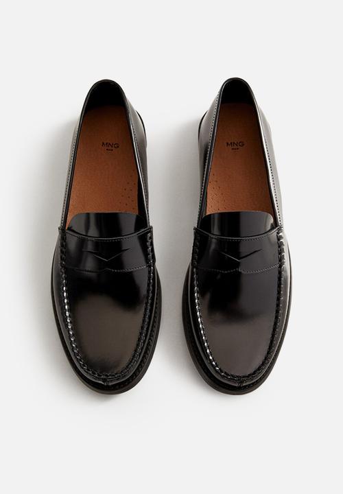 MANGO - Classic bovine leather shoes - black