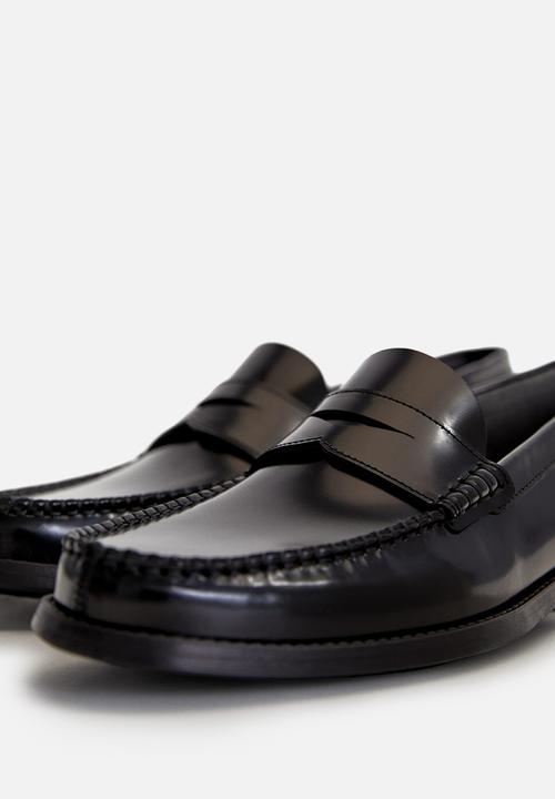 MANGO - Classic bovine leather shoes - black