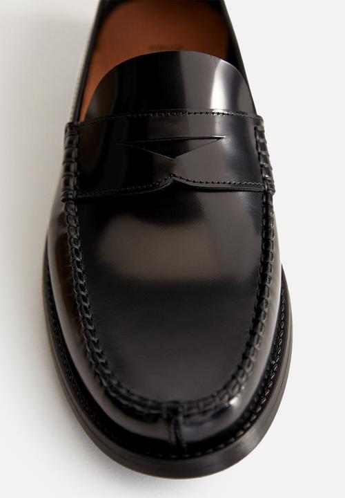 MANGO - Classic bovine leather shoes - black