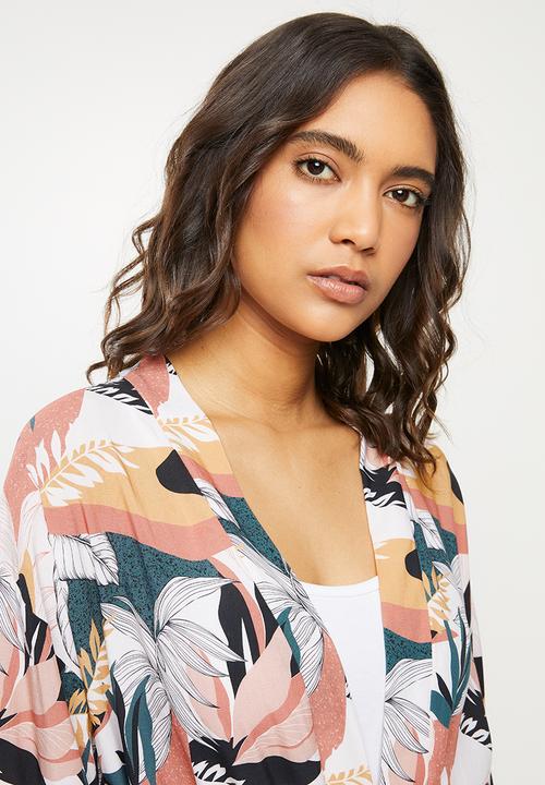 Superbalist - Short modern palm print robe - multi