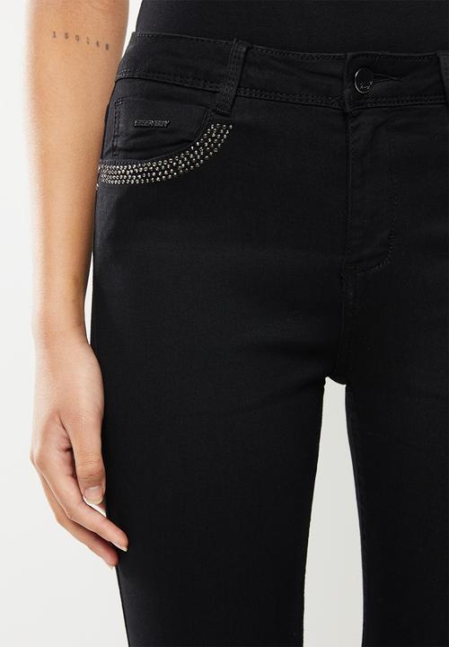 SISSY BOY - Luxury axel skinny with front & back pocket bling - black