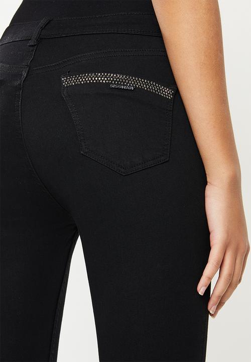 SISSY BOY - Luxury axel skinny with front & back pocket bling - black