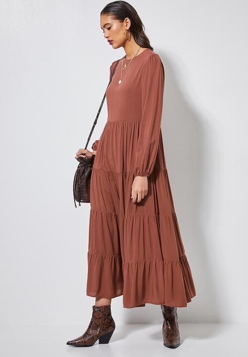 Superbalist - Tiered dress - tobacco