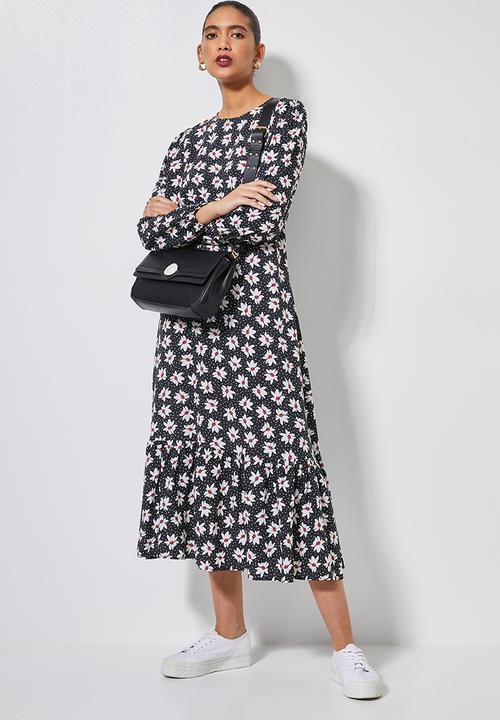 Superbalist - Fit & flare woven dress - white & black 
