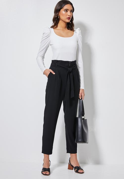 Superbalist - Premium paperbag trousers -  black