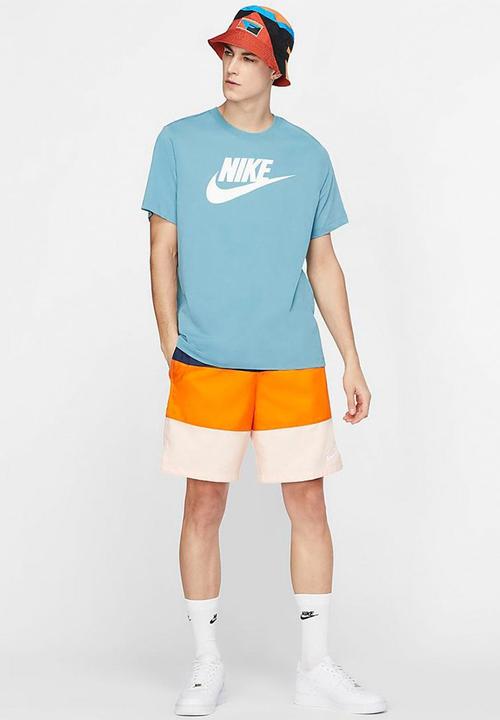 Nike - Nsw icon futura short sleeve tee - cerulean & white