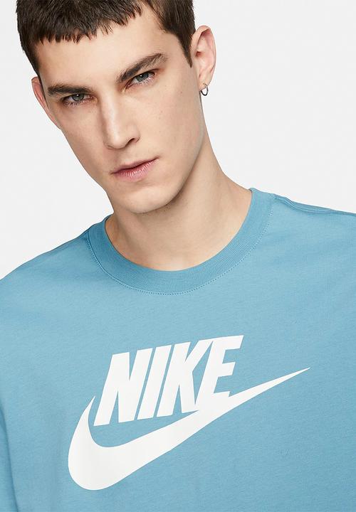 Nike - Nsw icon futura short sleeve tee - cerulean & white