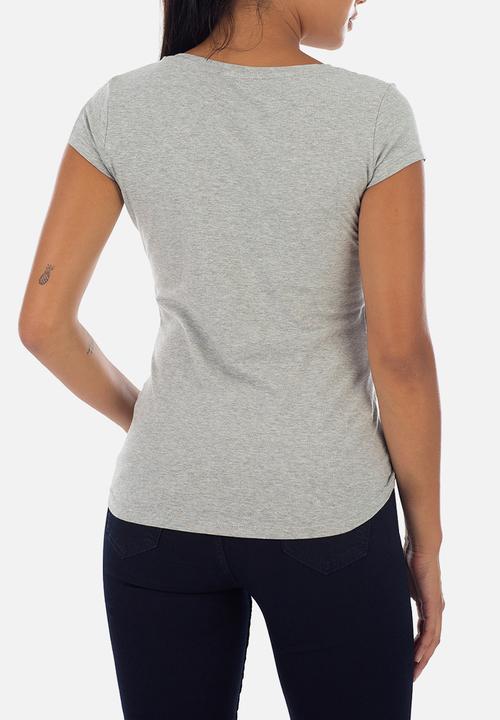 SISSY BOY - Round neck basic with mixed logo transfer - grey 