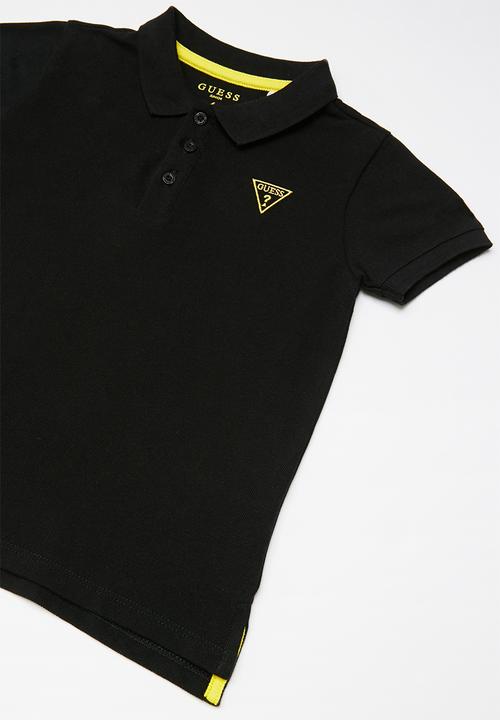 GUESS - Short sleeve guess core embroidery golfer - black