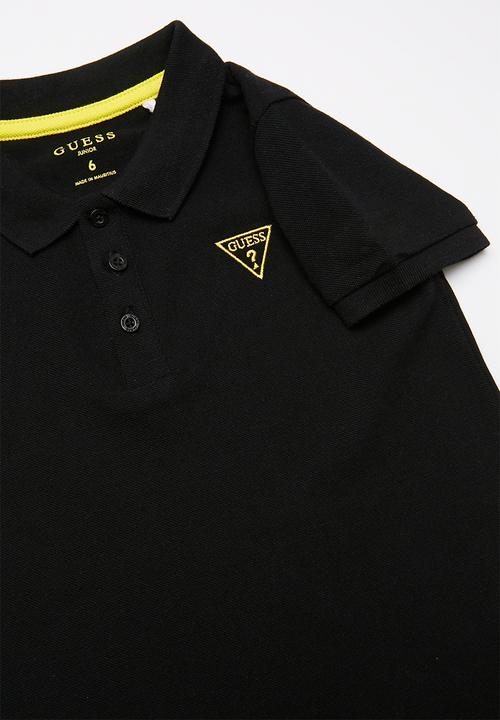 GUESS - Short sleeve guess core embroidery golfer - black