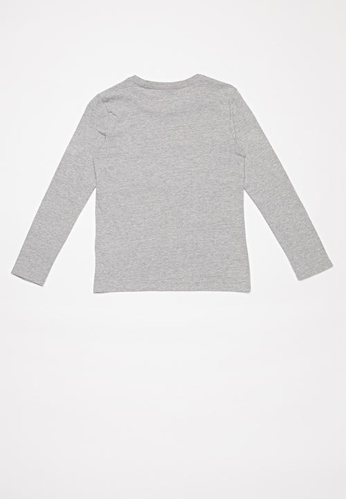 GUESS - Teens long sleeve guess camo triangle tee - grey 