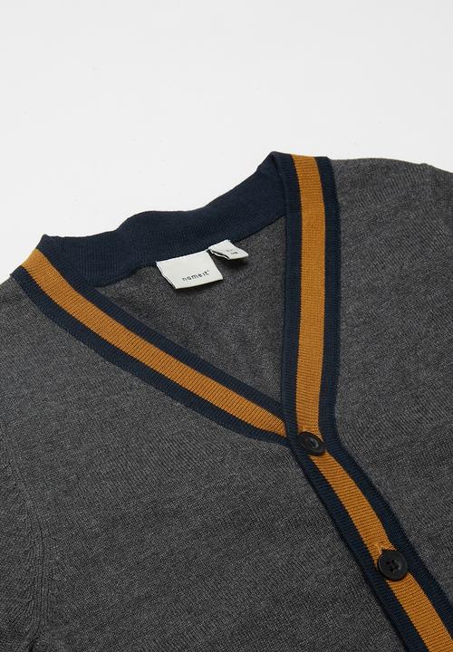 Name It - Kids boys long sleeve knit cardigan - grey
