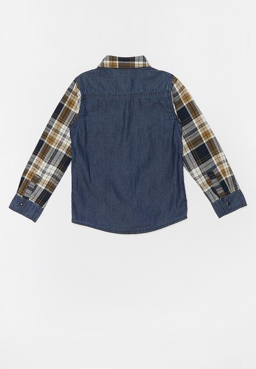 Name It - Kids boys check long sleeve shirt - blue