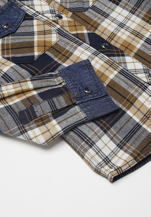 Name It - Kids boys check long sleeve shirt - blue