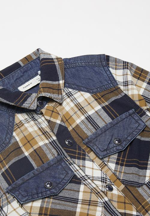 Name It - Kids boys check long sleeve shirt - blue