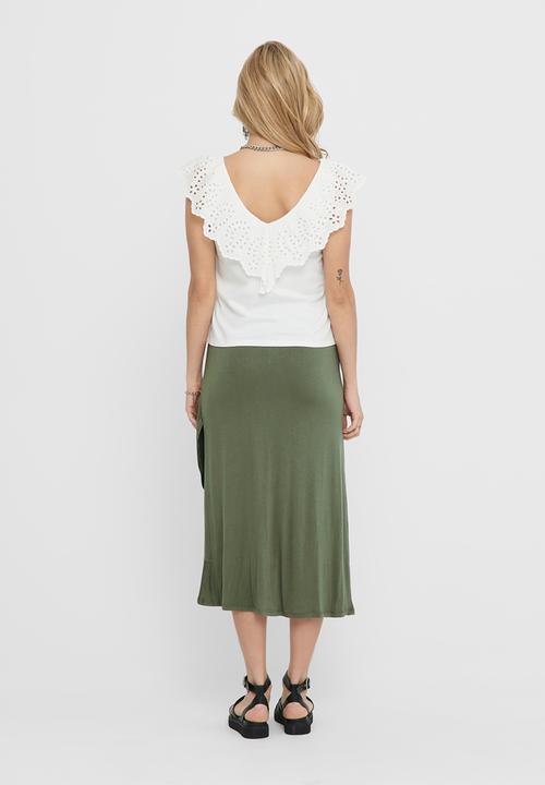Jacqueline de Yong - Alba life short sleeve v-neck top - white