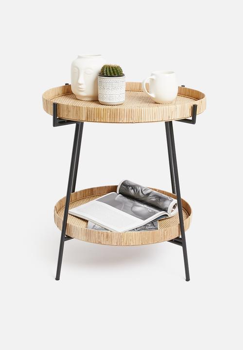 Sixth Floor - Rattan side table - neutral 