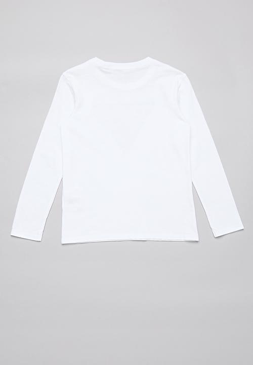 GUESS - Teens long sleeve guess camo triangle tee - white