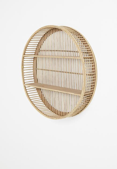 Sixth Floor - Bamboo round wall shelf - neutral