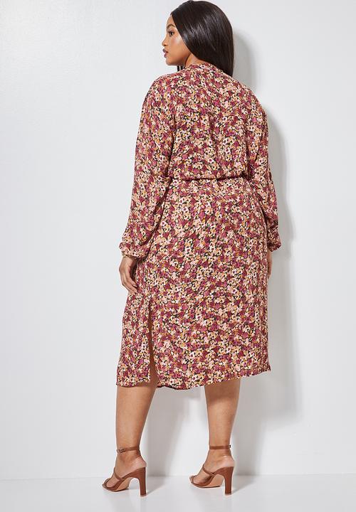 Superbalist - Printed sheer longline shirt dress - multi 