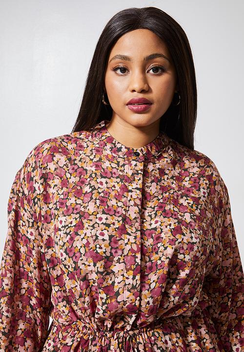 Superbalist - Printed sheer longline shirt dress - multi 