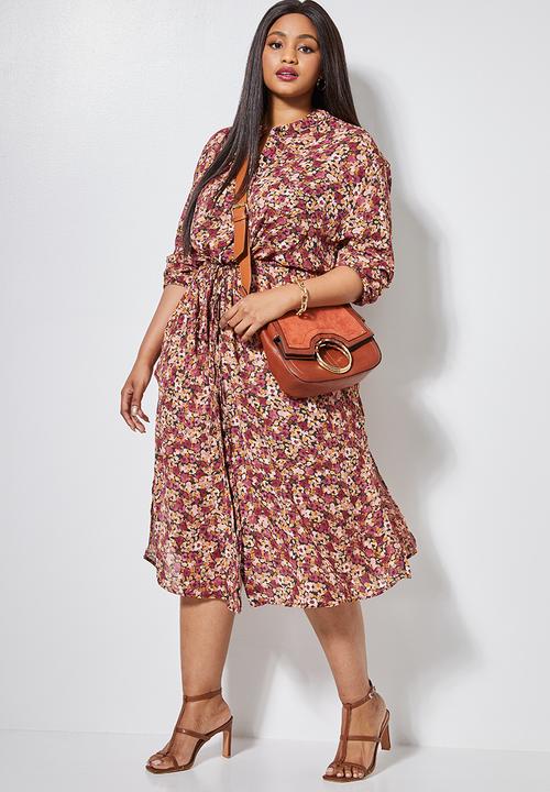 Superbalist - Printed sheer longline shirt dress - multi 