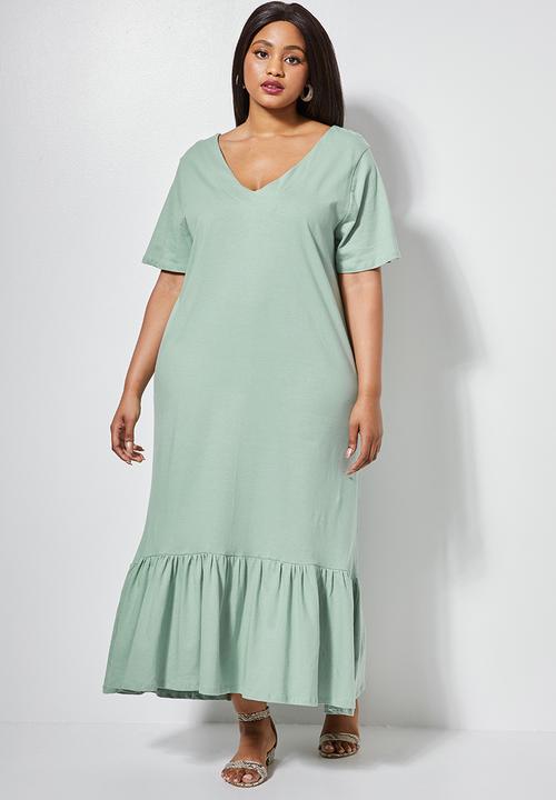 V-neck tiered midi dress - sage Superbalist Dresses | Superbalist.com