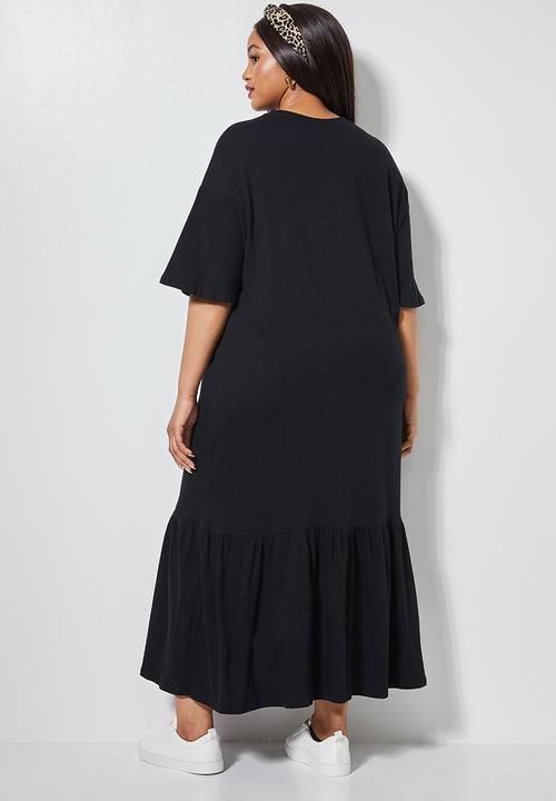 Superbalist - Trapeze pocket detail T-shirt dress - black