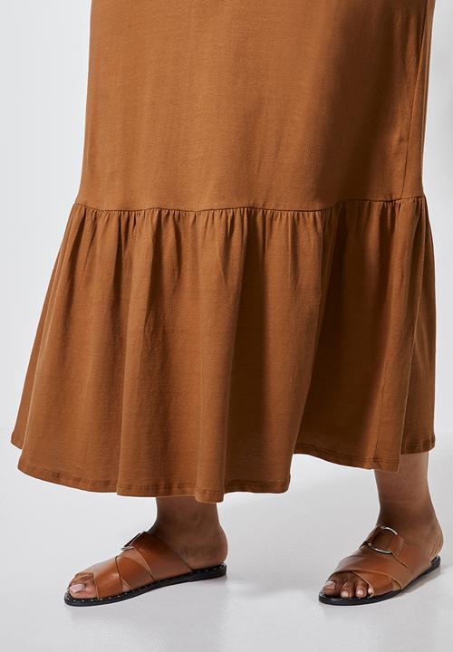 Superbalist - Trapeze detail T-shirt dress - tobacco