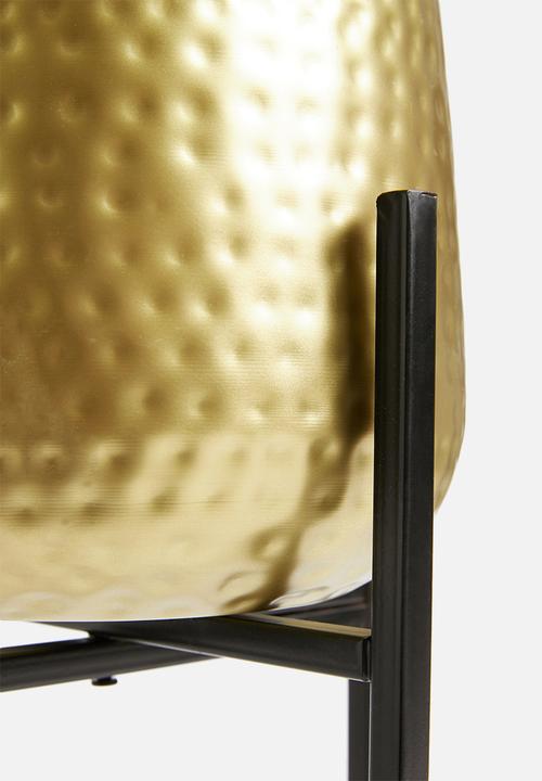 H&S - Cross standing planter - black & gold